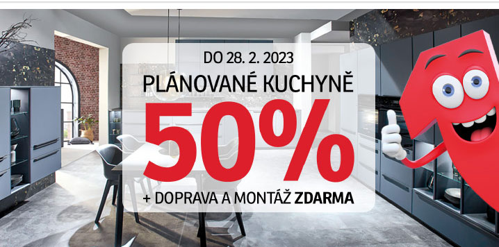 Sleva 50 % na plánované kuchyně