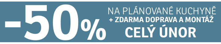 - 50% na plánované kuchyně