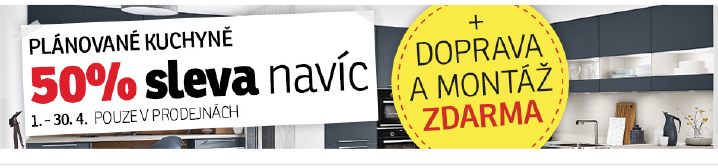 Plánované kuchyně 50% sleva navíc
