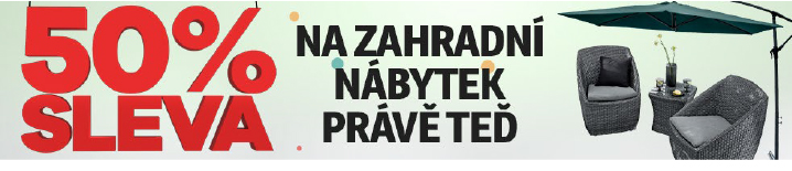 50% sleva na zahradní nábytek