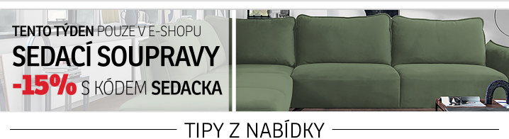 15% sleva na sedací soupravy