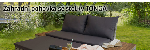 Rozkládací zahradní pohovka se stolky Tonga