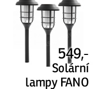 Solární lampy (3 ks) Fano, černá