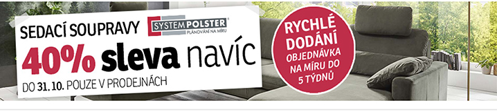 40% sleva navíc na sedací soupravy