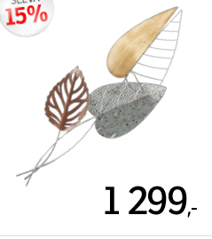 Kovová nástěnná dekorace 3 listy