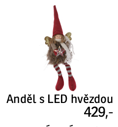 Anděl s LED hvězdou